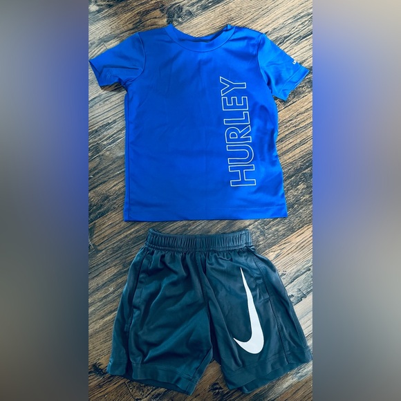 Hurley Other - Boys 4T Hurley Royal blue Drifit shirt & Dark Gray Nike athletic shorts